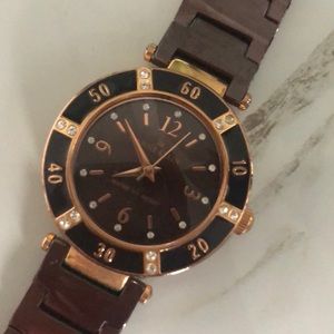 Anne Klein brown ceramic watch